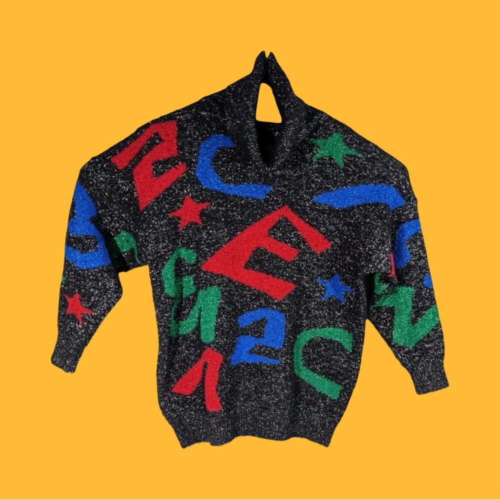 Vintage 90s I.B. Diffusion lambswool and angora blend cowl neck sweater